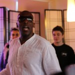 British Jazz vocalist, Cleveland Watkiss leading the Stardust People Vocal Improvising Choir at World Heart Beat Music Academy