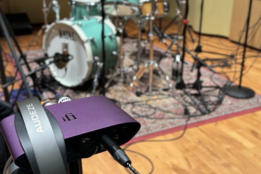 Close up shot of a headphone amplifier