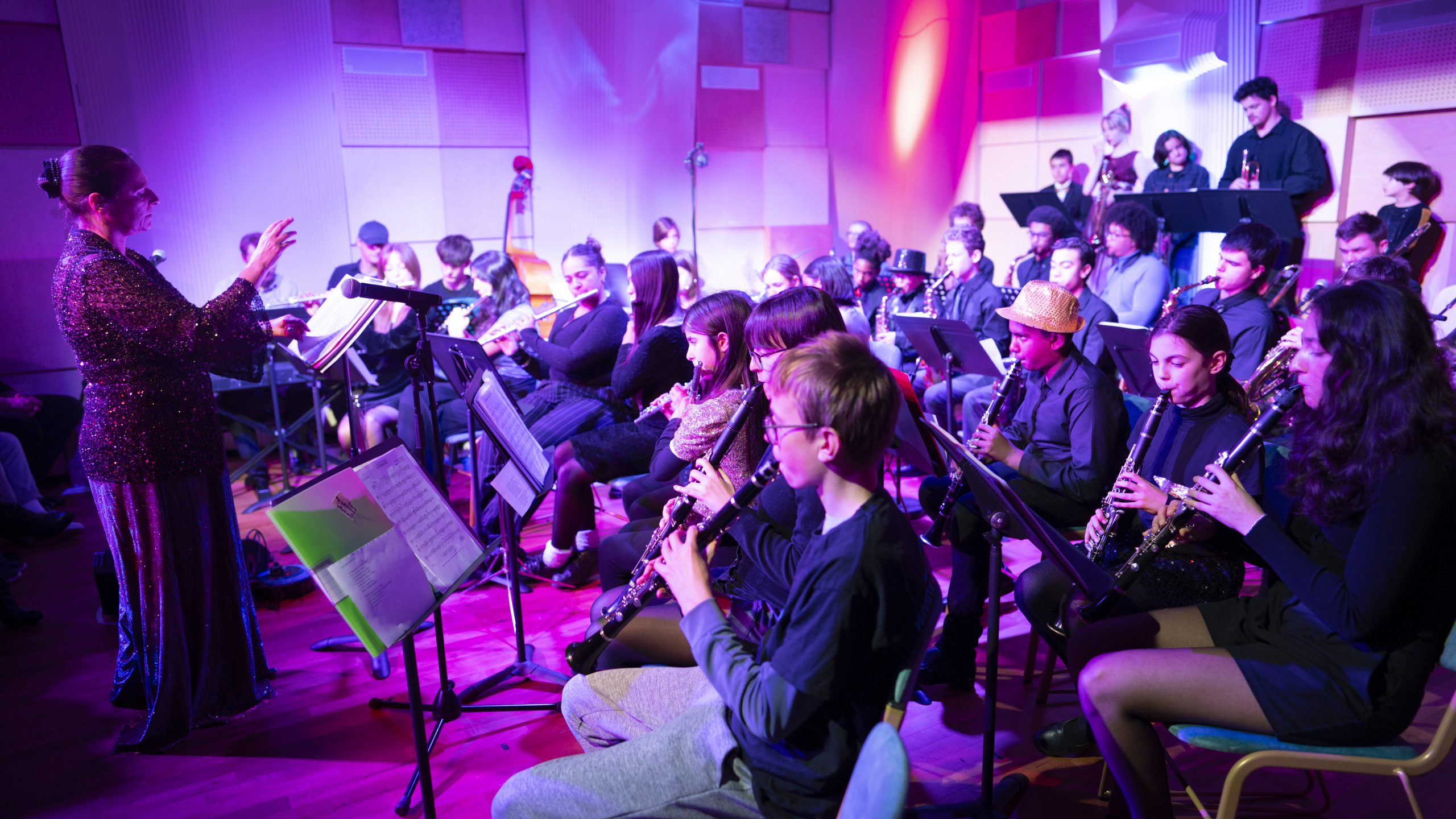 Musicians performing as part of 51st State Band