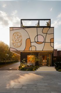 An exterior photo of The Capston Sales Gallery building