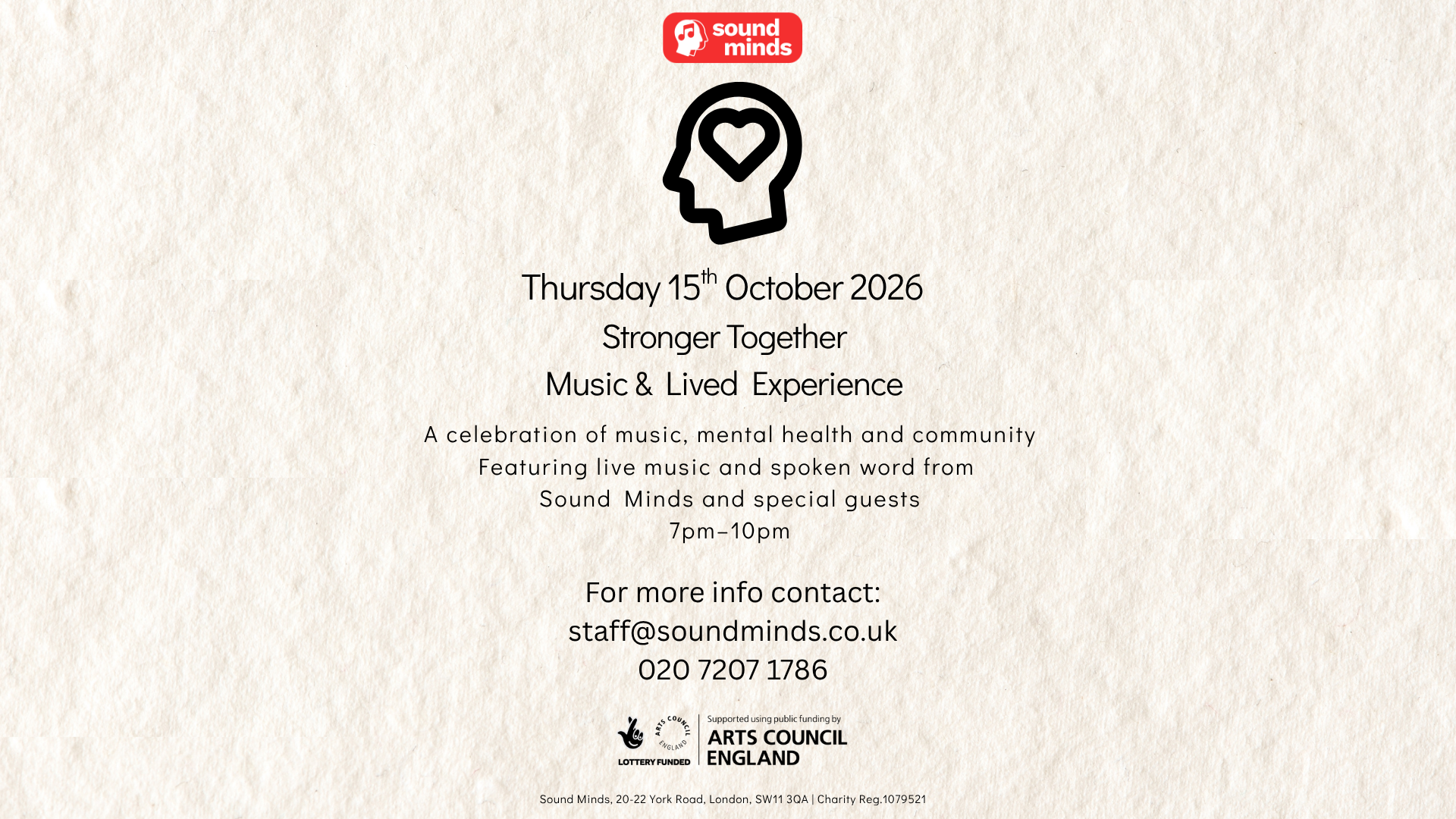 Sound Minds: Stronger Together – Music & Lived Experience