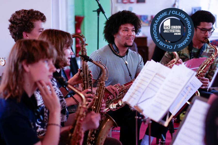 Young musicians with instruments playing together.